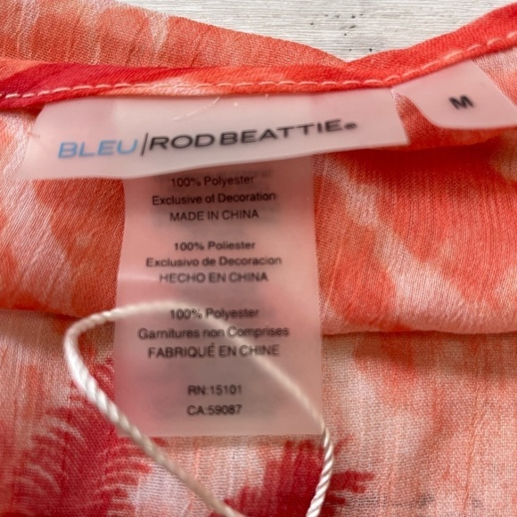 Bleu Rod Beattie Swimwear Coverup Peach M shifon light flowy red orange boho - Picture 6 of 6